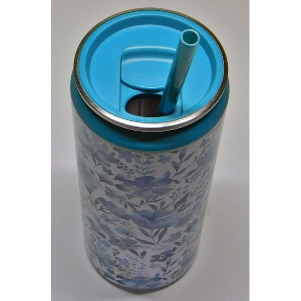 The Pioneer Woman Heritage Floral 17oz Can Cooler Tumbler - Blue & Teal (RARE)